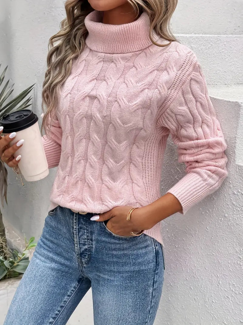 Nord Taschen | Zopfmuster Rollkragenpullover Damen