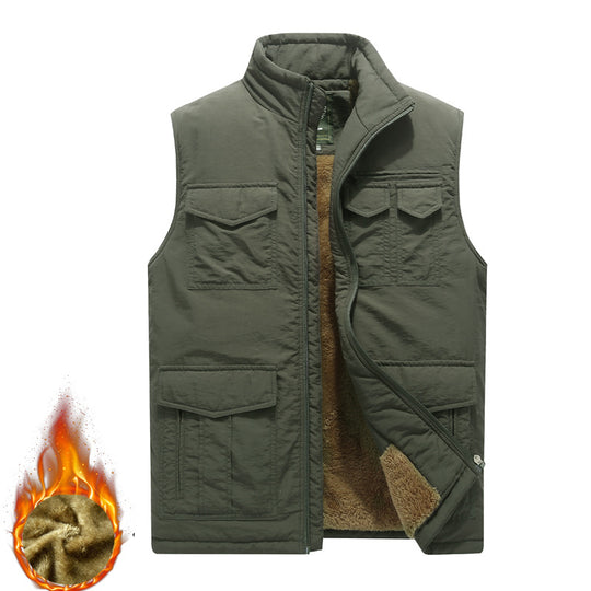 Herren Outdoor‑Utility‑Weste mit wärmendem Teddyplüschfutter und Mehrfachtaschen Nord Taschen