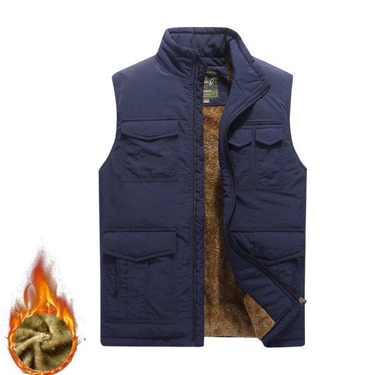 Herren Outdoor‑Utility‑Weste mit wärmendem Teddyplüschfutter und Mehrfachtaschen Nord Taschen