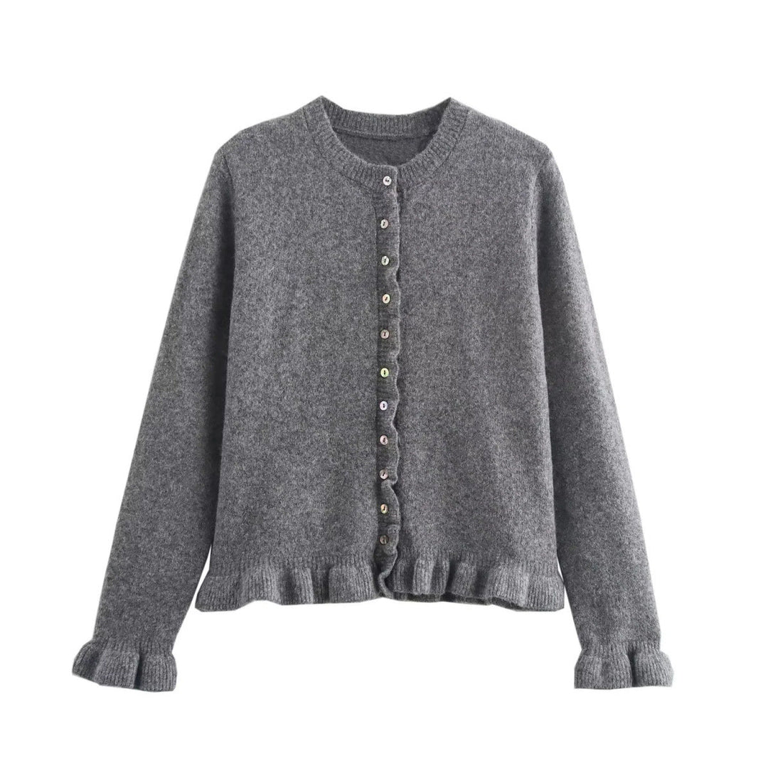 Damen-Cardigan mit Knöpfen, schickes Lagen-Oberteil