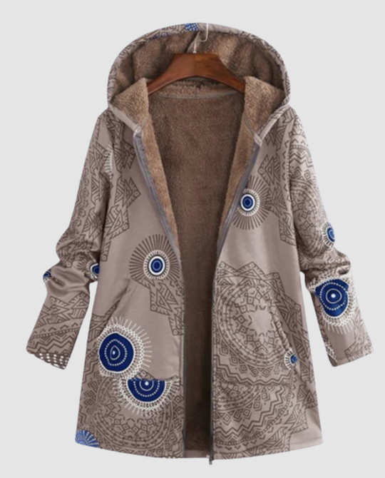 Winterjacke Damen Blumenmuster