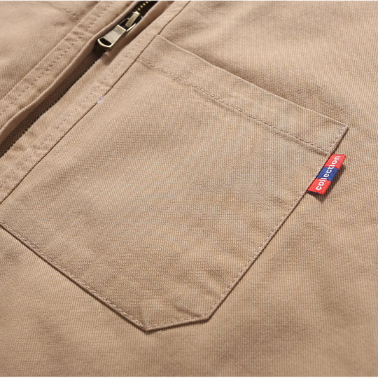 Herren gesteppte Canvas-Utility-Weste mit Stehkragen und Thermoisolierung Nord Taschen