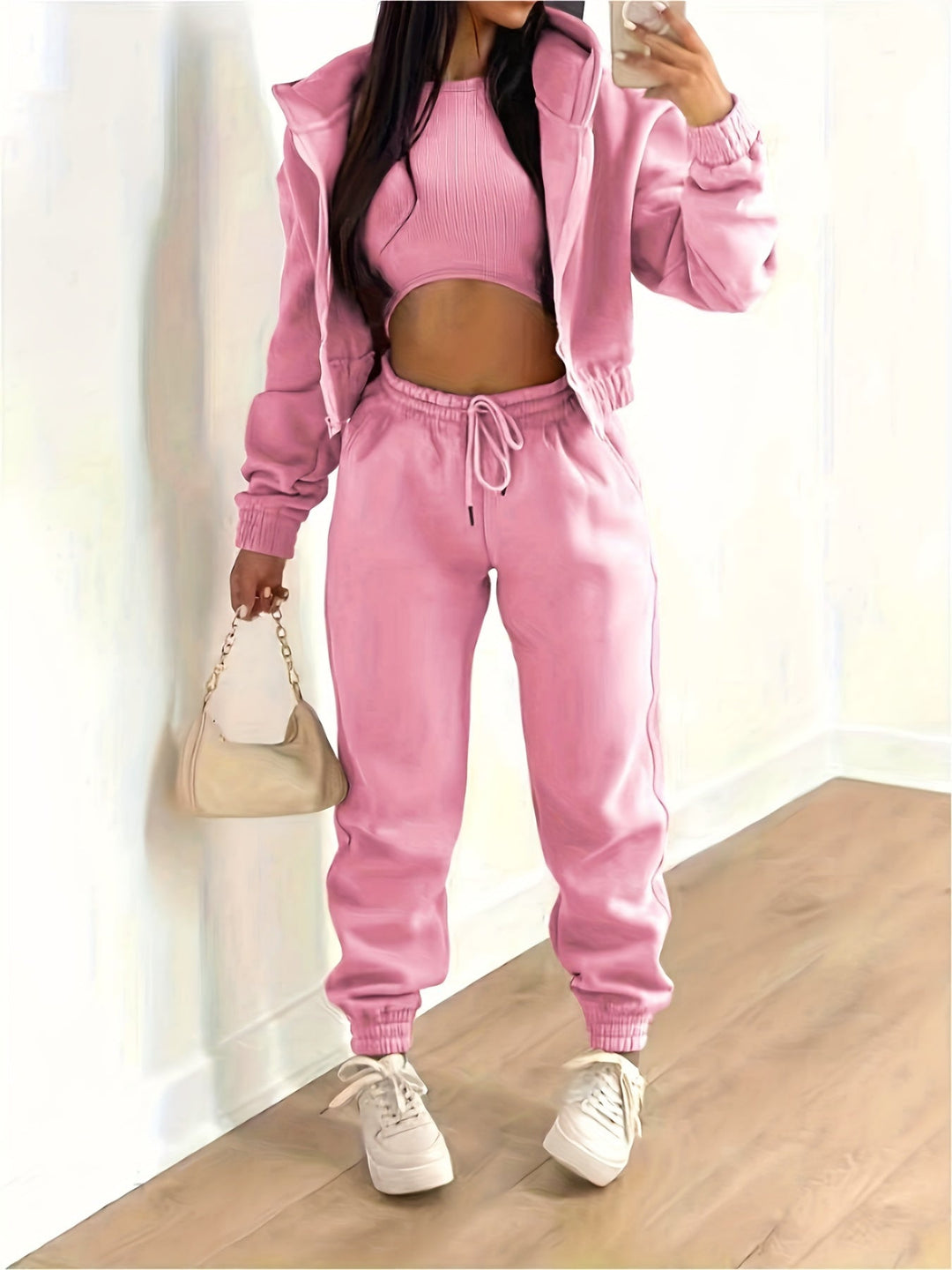 Kapuzenjacke & Tanktop & Jogginghose Drei Teilige Satz Outfits - Arvani