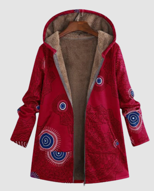 Winterjacke Damen Blumenmuster