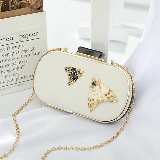 Damen elegante Clutch-Tasche mit kunstvollem Insektenmotiv Nord Taschen