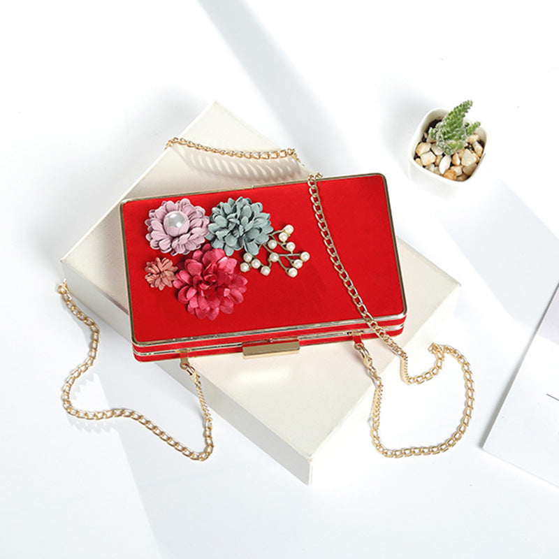 Damen Clutch-Tasche mit floralen Applikationen Nord Taschen
