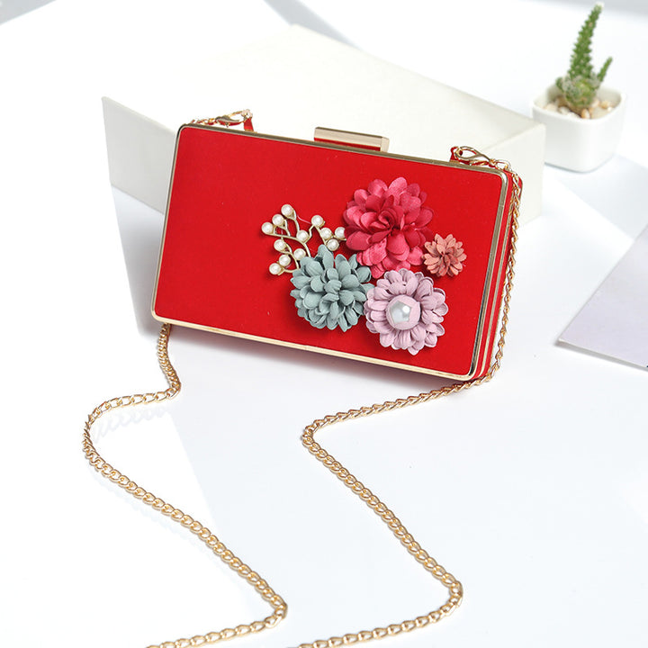 Damen Clutch-Tasche mit floralen Applikationen Nord Taschen