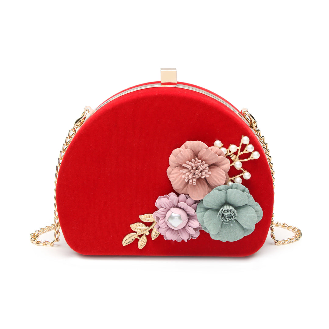 Damen Clutch-Tasche mit floralen Akzenten Nord Taschen