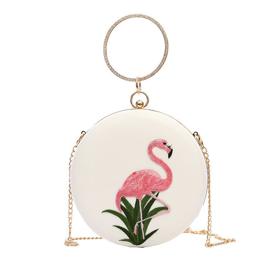 Damen Clutch mit buntem Flamingo-Motiv und eleganter Reißverschluss Nord Taschen