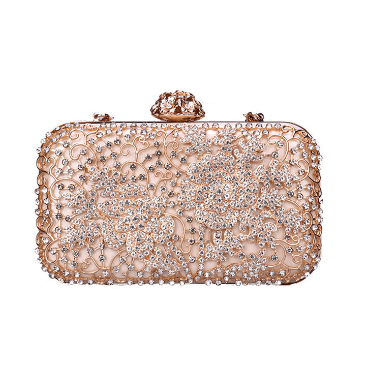 Damen Clutch mit eleganter Spitzenoptik und funkelnden Pailletten Nord Taschen