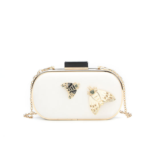 Damen elegante Clutch-Tasche mit kunstvollem Insektenmotiv Nord Taschen