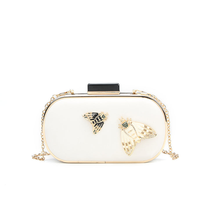 Damen elegante Clutch-Tasche mit kunstvollem Insektenmotiv Nord Taschen