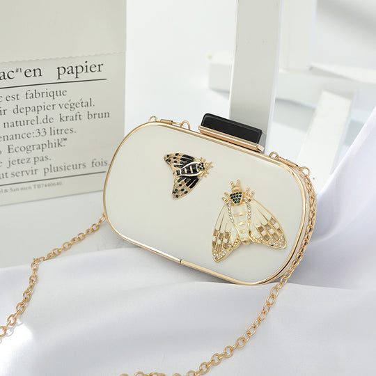 Damen elegante Clutch-Tasche mit kunstvollem Insektenmotiv Nord Taschen