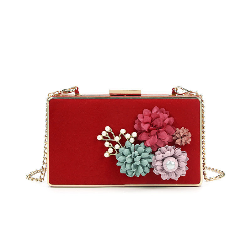 Damen Clutch-Tasche mit floralen Applikationen Nord Taschen