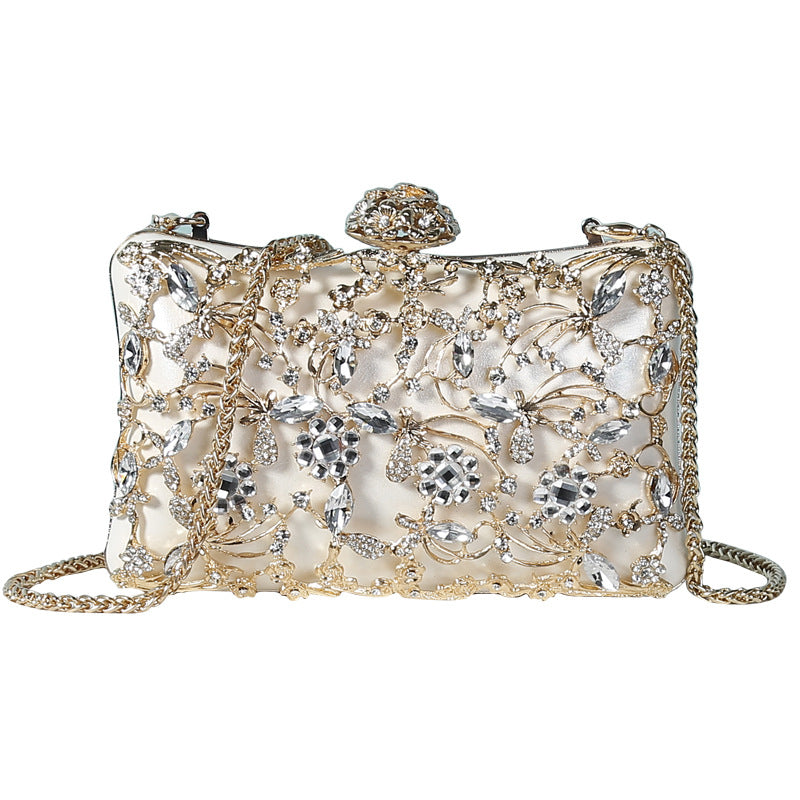 Damen Clutch mit exquisite Floral-Applikationen und funkelndem Kettenverschluss Nord Taschen