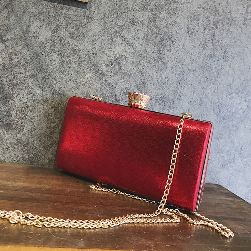 Damen elegante Clutch mit glamourösen Pailletten und goldener Kette Nord Taschen