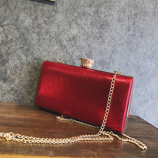 Damen elegante Clutch mit glamourösen Pailletten und goldener Kette Nord Taschen