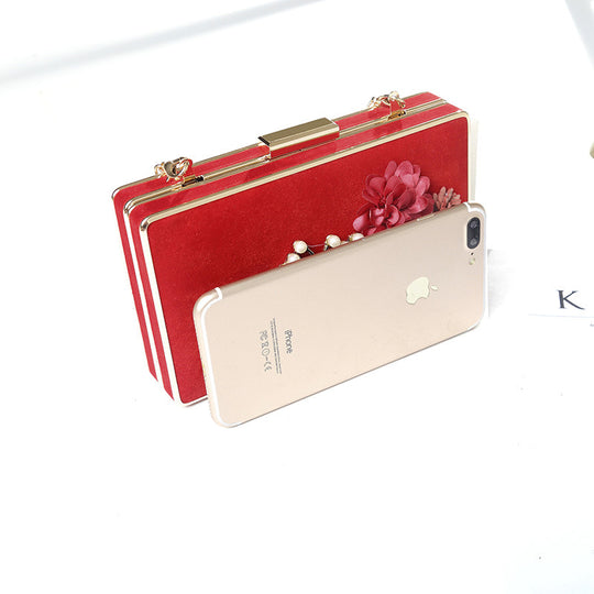 Damen Clutch-Tasche mit floralen Applikationen Nord Taschen