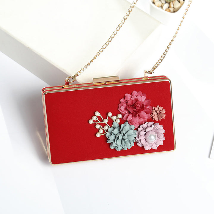 Damen Clutch-Tasche mit floralen Applikationen Nord Taschen