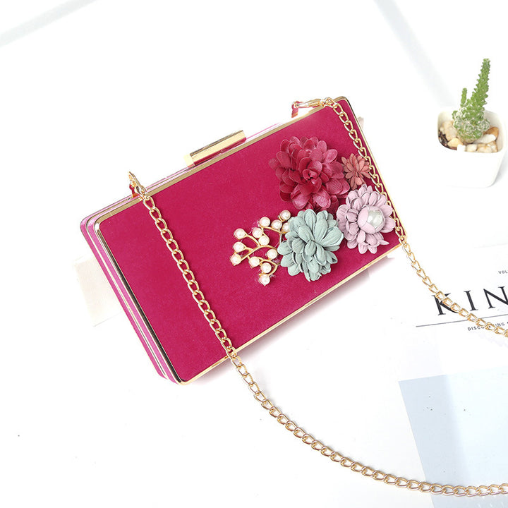 Damen Clutch-Tasche mit floralen Applikationen Nord Taschen
