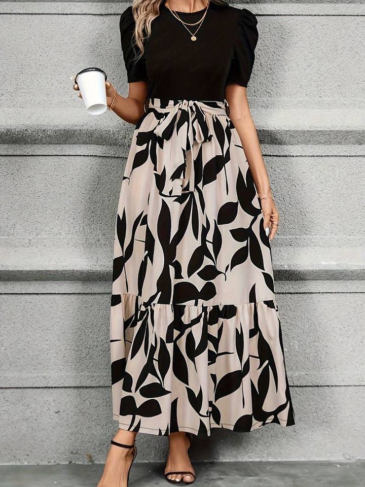Kleid mit Floralem Druck und Rundhalsausschnitt