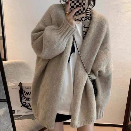 oversized Strickjacke mit Knopfverschluss