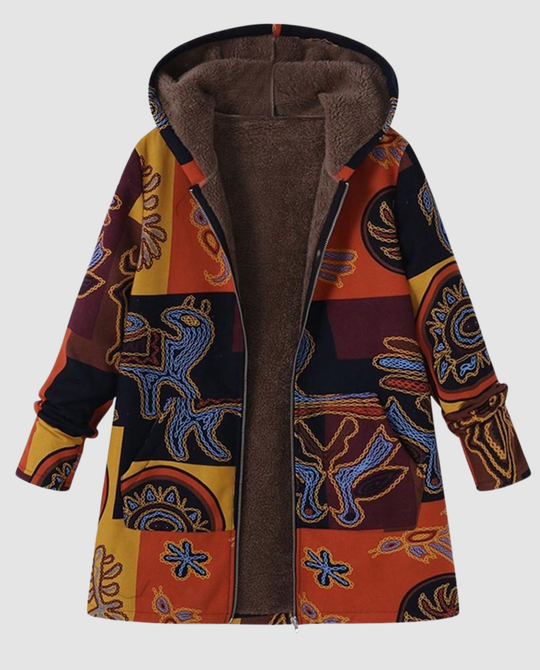 Winterjacke Damen Blumenmuster