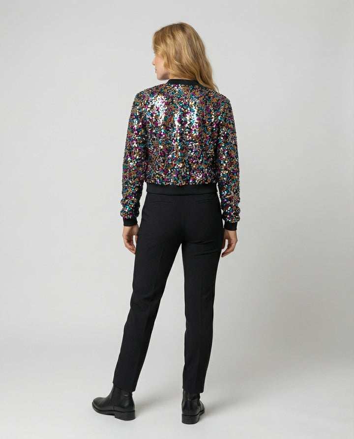 Pailletten Bomberjacke Damen