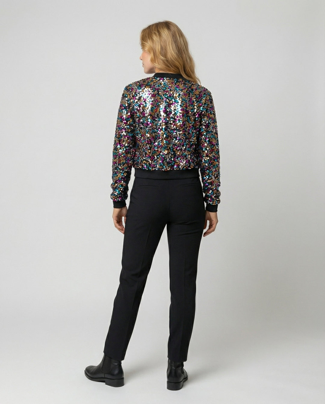 Damen Bomberjacke mit Pailletten