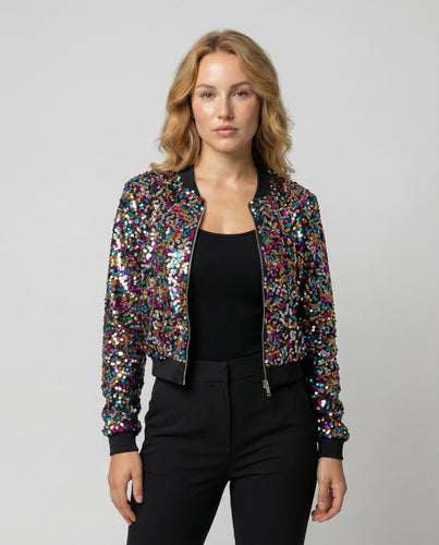 Damen Bomberjacke mit Pailletten - Vittorelli