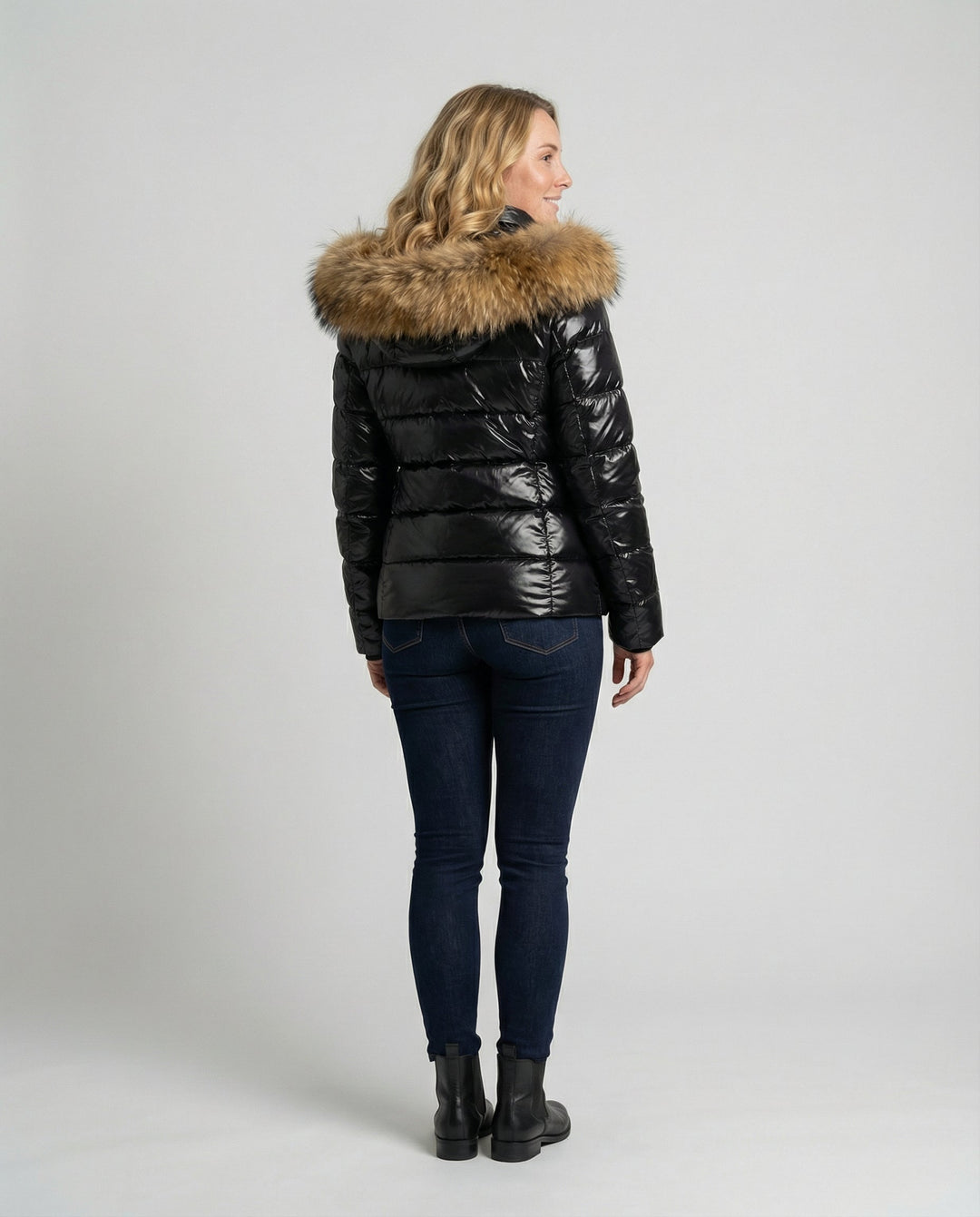 Schwarze Damen Winterjacke