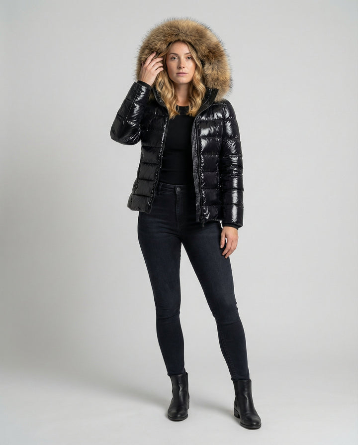 Schwarze Damen Winterjacke