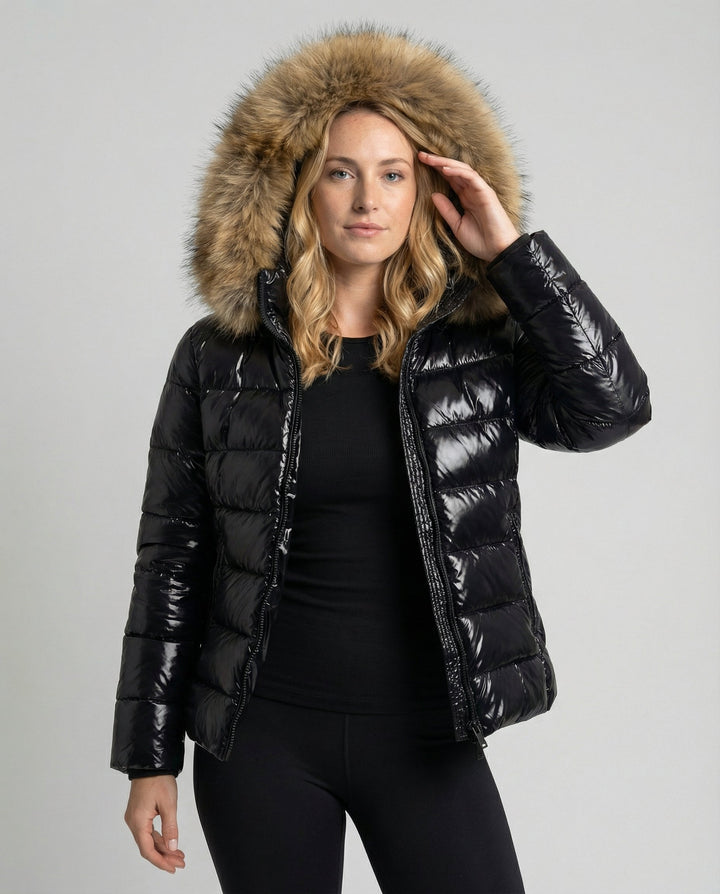 Schwarze Damen Winterjacke