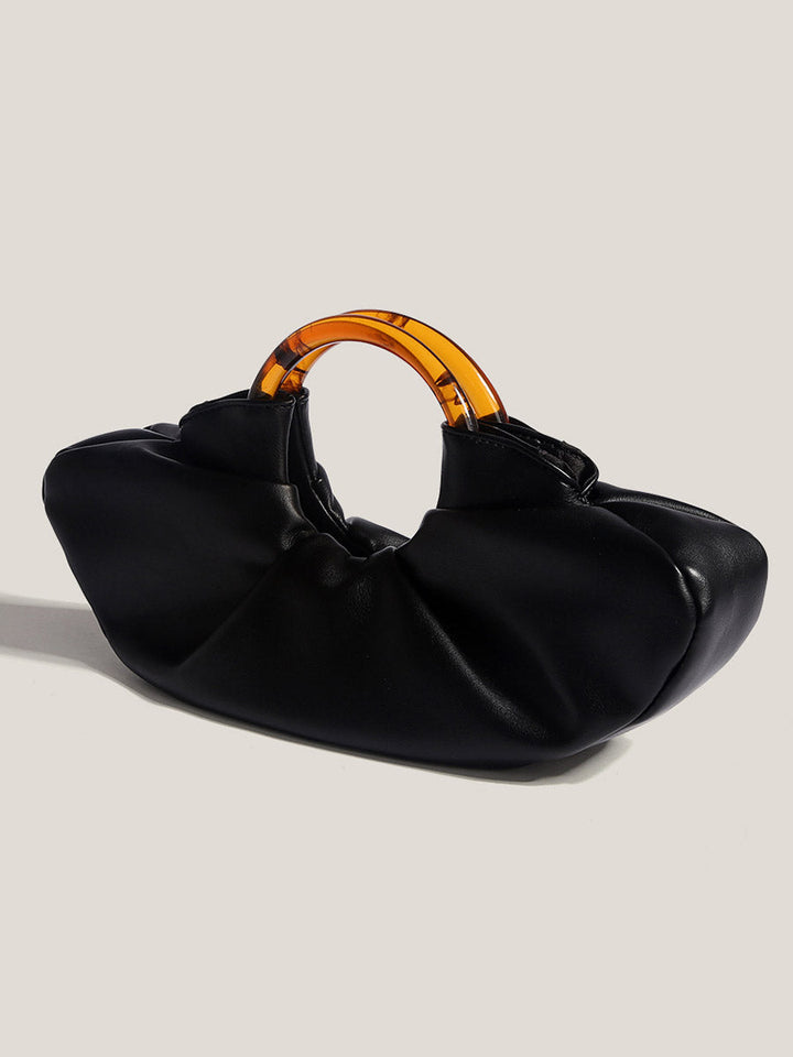Nord Taschen | Geraffte vegane Kalbsleder-Clutch mit Ringgriff