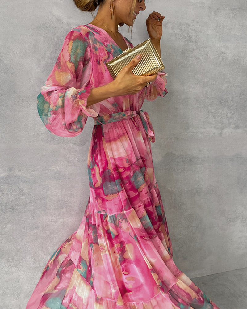 Elegantes Kleid mit Print und Plissiertem Rock - Vittorelli