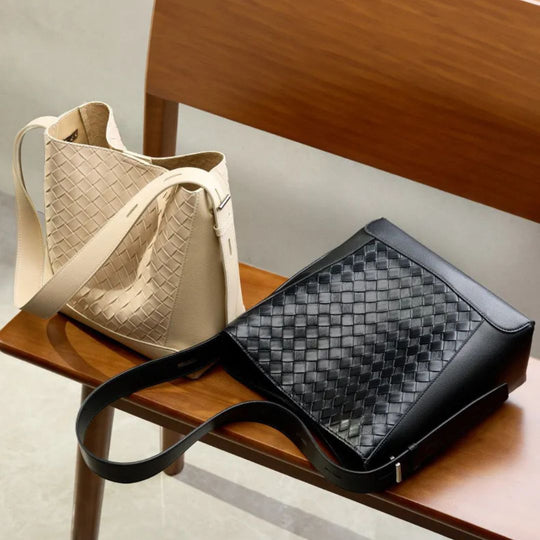 Nord Taschen | Umhängetasche für Damen - Modische Schultertasche mit geflochtenem Design und verstellbarem Riemen