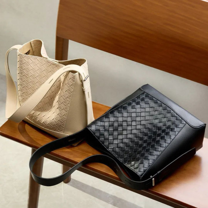 Nord Taschen | Umhängetasche für Damen - Modische Schultertasche mit geflochtenem Design und verstellbarem Riemen