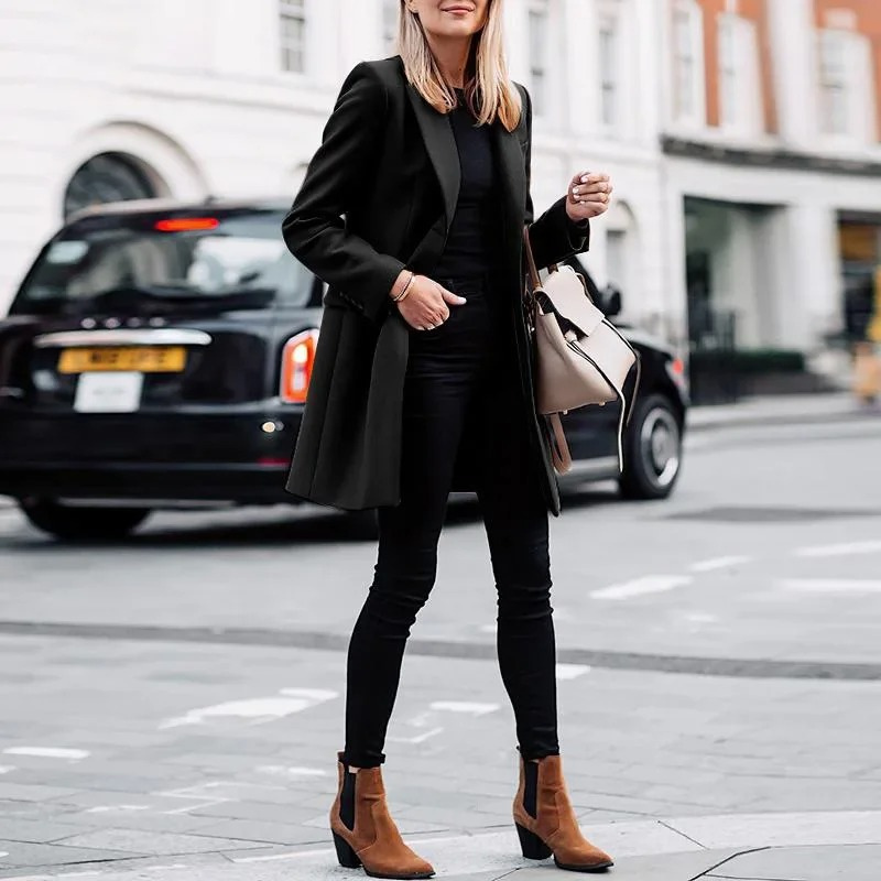 Eleganter Trenchcoat Damen Einfache Knotung - Arvani