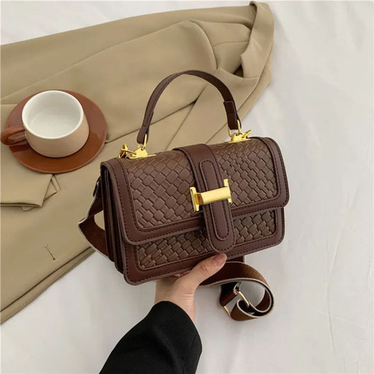 Nord Taschen | Umhängetasche für Damen - Kleine Tasche mit geflochtenem Design und praktischem Verschluss