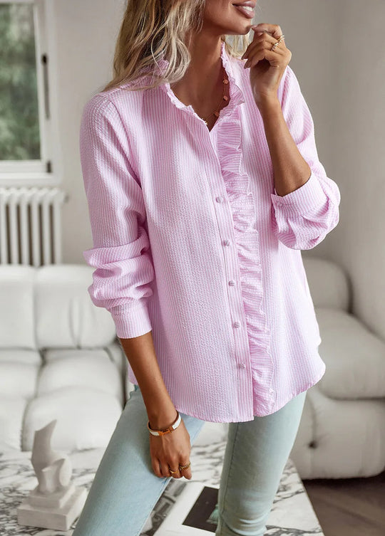 Bluse mit Rüschendetails Leicht und Stilvoll Femininer Touch - Arvani