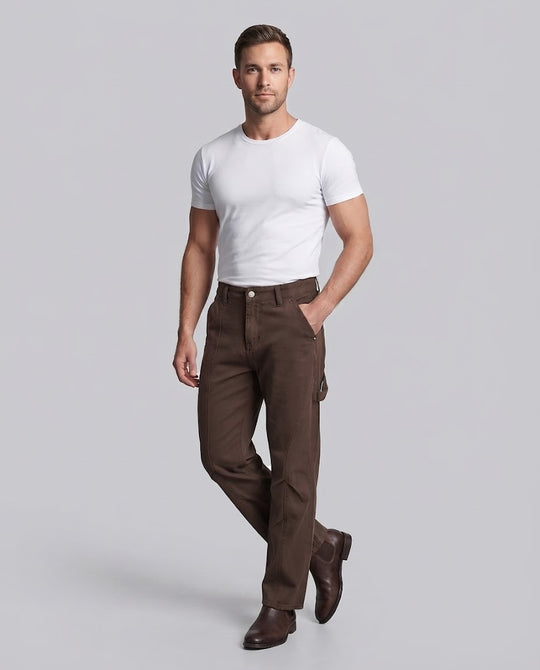 Herren Carpenter-Hose aus robustem Baumwoll-Twill mit weitem Bein Nord Taschen