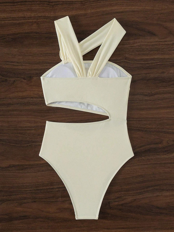 Einfarbiger sexy hohler Badeanzug