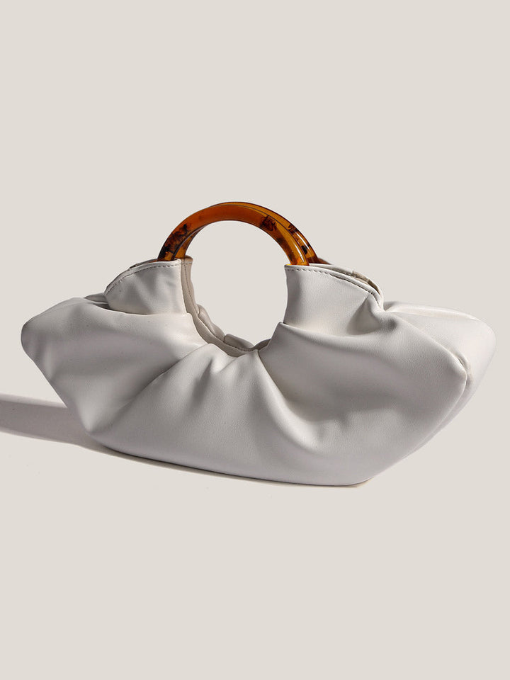 Nord Taschen | Geraffte vegane Kalbsleder-Clutch mit Ringgriff