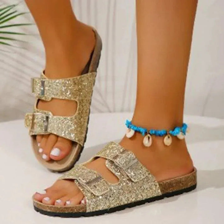 Slippers mit Doppelter Schnalle