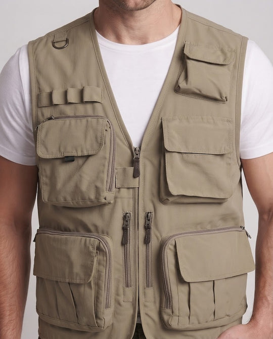 Herren Multifunktionale Angler- und Foto-Utility-Weste mit zahlreichen Taschen Nord Taschen