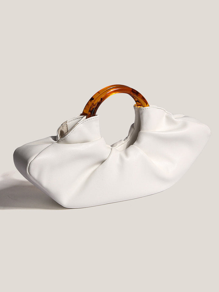 Nord Taschen | Geraffte vegane Kalbsleder-Clutch mit Ringgriff