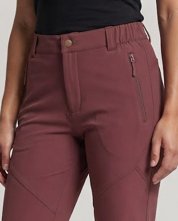 Damen Technische Softshell-Outdoorhose mit vorgeformten Knien, Reißverschlusstaschen und elastischem Bund Nord Taschen