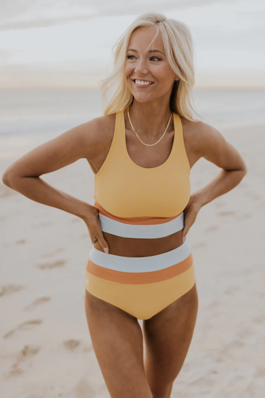 Nord Taschen | Schwarzes Colorblock Cut Back Bikini-Set