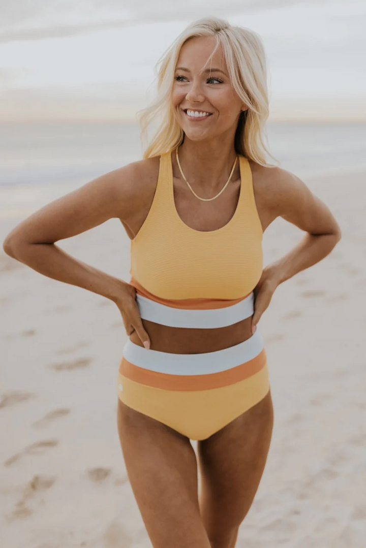 Nord Taschen | Schwarzes Colorblock Cut Back Bikini-Set