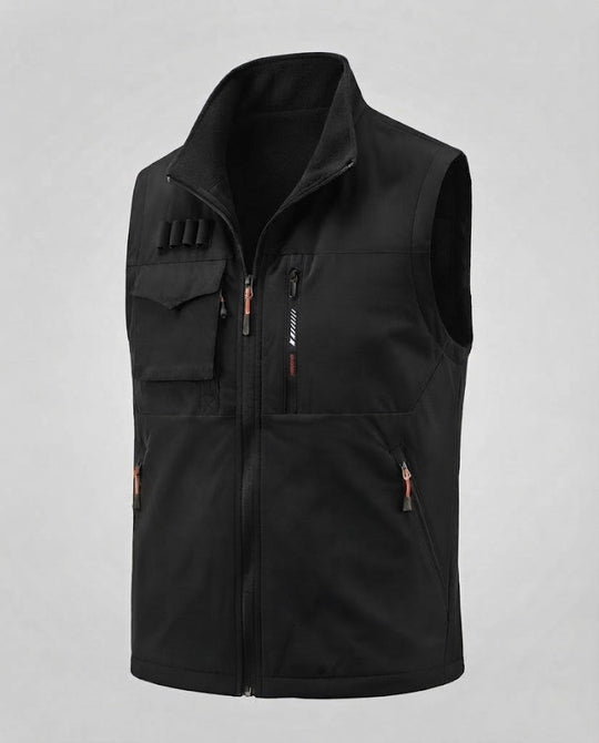 Herren Isolierte Utility‑Weste mit Fleece‑Innenfutter und Mehrfach‑Reißverschlusstaschen Nord Taschen